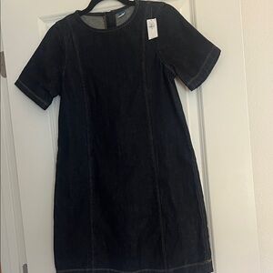 Old Navy Simple Dark  Denim Shift Dress Sz XS NWT